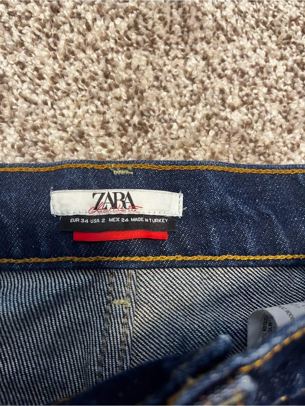 Zara High Rise Wide Leg Jeans Dark Wash Denim Size 2 EU 34 - Picture 3 of 11